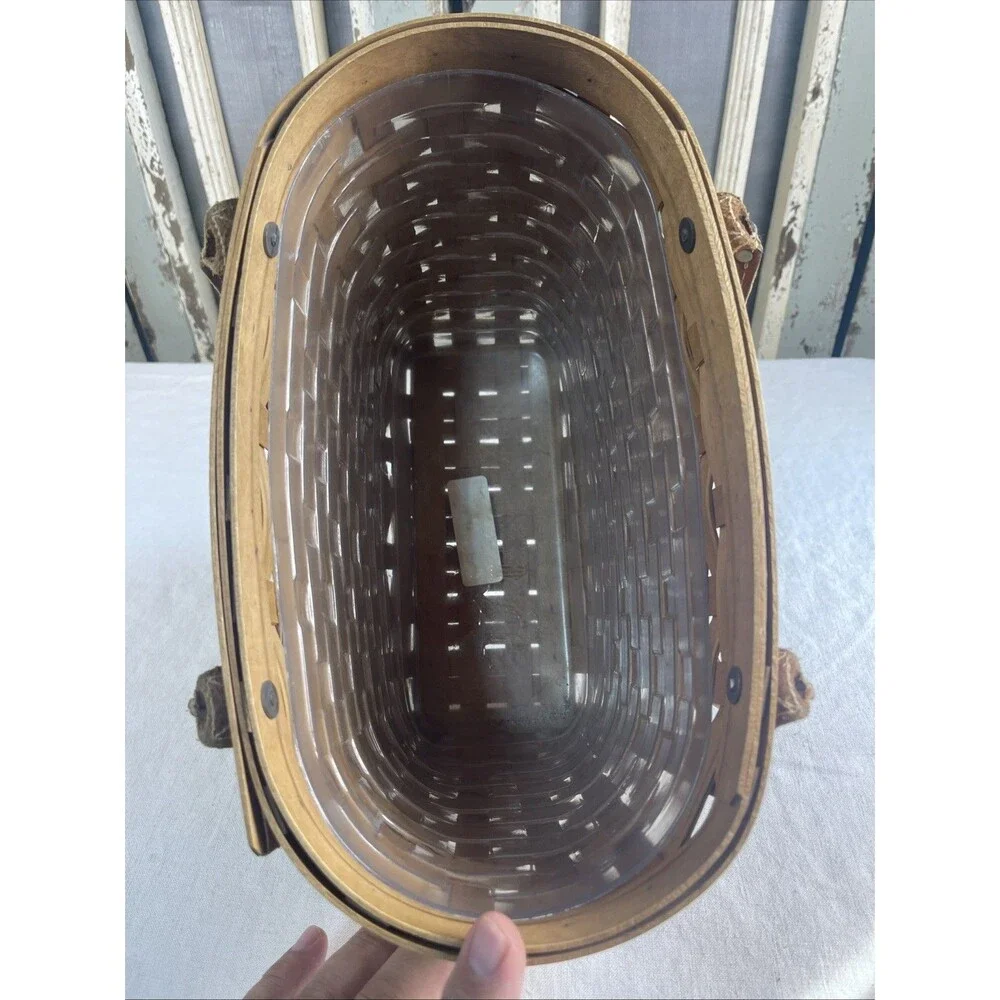 Longaberger 2003 Medium Boardwalk Basket Tote Purse w/ Protector Signed